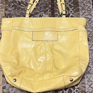Coach Sunny Yellow Leather Tote
